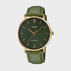 CASIO 카시오 MTP-VT01GL-3B 남성시계 심플 가죽 손목시계