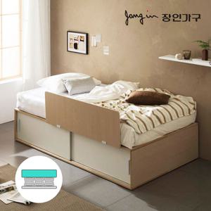 장인가구 벤스 슬라이딩 높은 빅수납침대 가드형+포켓55T매트SS