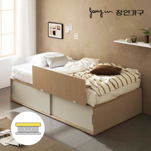 장인가구 벤스 슬라이딩 높은 빅수납침대 가드형+포켓20T매트SS