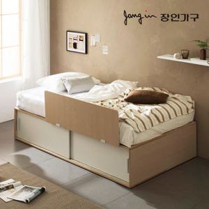 장인가구 벤스 슬라이딩 높은 빅수납침대 프레임SS 가드형