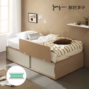 장인가구 벤스 슬라이딩 높은 빅수납침대 가드형+포켓매트SS