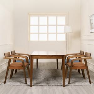 에보니아 테일러 원목 4인용 식탁 세트 (의자C형4)