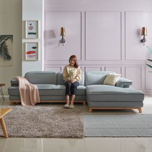 아로미가구 로렌스 천연가죽 원목 카우치 4인용 소파