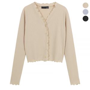 [BNX] 여성 웨이브 라인 골지 크롭 가디건