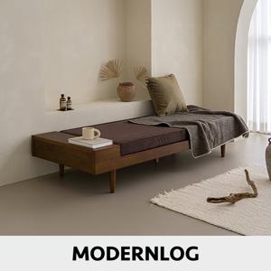 [모던로그] 헨트데이베드 고무나무3인 패브릭 소파베드 원목소파