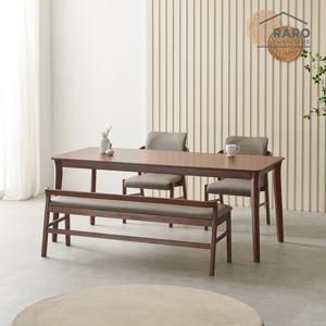 라로퍼니처 위니 1900 고무나무 원목 6인 식탁 세트 (식탁+의자2+벤치1)