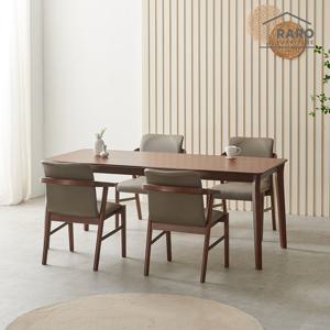 라로퍼니처 위니 1900 고무나무 원목 6인 식탁 세트 (식탁+의자4)