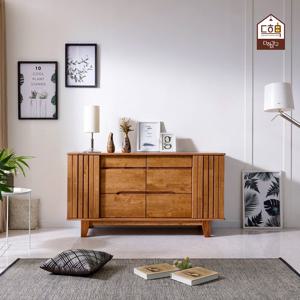 밀리안 고무나무 원목 슬라이딩 서랍장 1500