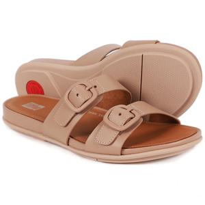 핏플랍 여성 그라시에 버클 레더 베이지 슬라이드 (FV1-137)