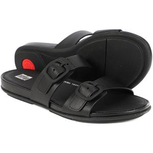 핏플랍 여성 그라시에 버클 레더 올블랙 슬라이드 (FV1-090)