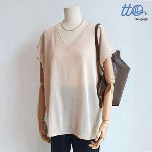 TT뜨개질 브이넥박시 니트 T22KVN50AX