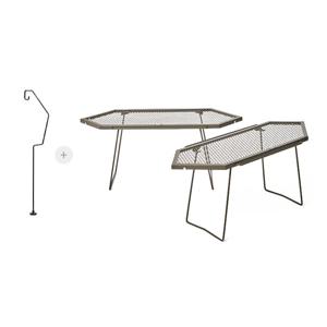 [이타카] 헥사 그릴 테이블 2P+마그넷 랜턴 스탠드