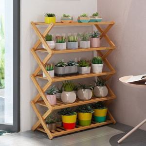 [빼다]접이식 대나무 원목 선반 신발장 정리대 5단98cm