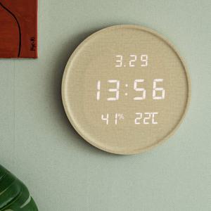 [무케 ]플라이토_루나 온습도 인테리어 LED 벽시계 29.5cm