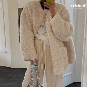 양털 뽀글이 오버핏 버튼업 데일리 자켓 (WIADJK022)