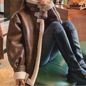 하이넥 레더 버클 무스탕 자켓 (WIADJK023)