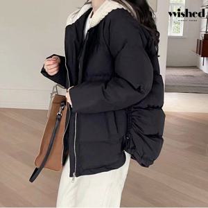 데일리 후드 니트 트임 셔링 패딩 점퍼 (WIADJP052)