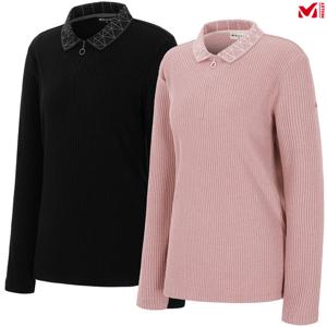 밀레 여자 아웃도어 등산 캠핑 리에방 카라 긴팔 티셔츠 MXSFT71