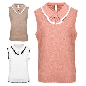 클라우스 울 혼방 방풍 여성 골프 니트 조끼 베스트 FH23WW2326