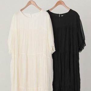 빅사이즈 원피스 프릴 꽈배기 쉬폰 305P340S