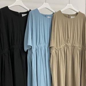 스트랩 빅사이즈 의류 리본 원피스 307O467S 바스락