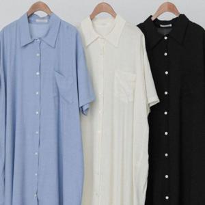 요루 빅사이즈 307P728S 셔츠 원피스 포켓