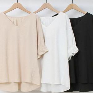 여성큰옷 셔링 루즈 브이 의류 306O399S 블라우스 빅