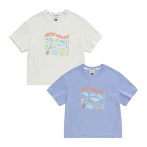 [내셔널지오그래픽 키즈] K242GTS920 여아 그래픽 반팔 2종택 1