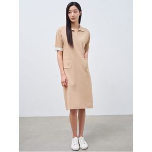 [빈폴레이디스] H라인 반소매 니트 원피스 베이지 (BF435UC02B)