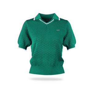 골피아 LB4S602W 여성 브이넥 오픈 카라 반팔 니트셔츠