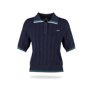 골피아 LB4S604W 여성 케이블 시보리 카라 반팔 니트셔츠