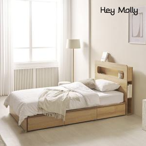 헤이몰리 프레디 LED 조명 수납 침대 SS 독립매트