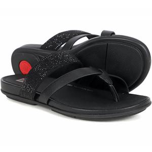 핏플랍 그라시에 레더 블랙 여성 스트래피 토 포스트 (HO5-001)