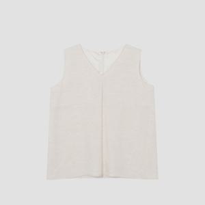 [UNIT]린넨 혼방 브이넥 슬리브리스 탑 [UFJWSN249N-LINEN]