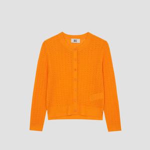 [UNIT]라인 블렌드 크루넥 스카시 니트 가디건 [UFJKCA256N-ORANGE]