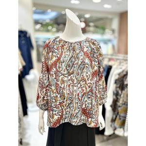 소고 세이브존01 네크 셔링 프린트 린넨 블라우스 AaK2BA10