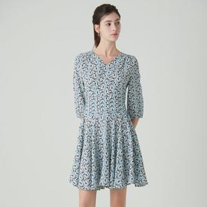 [SATIN] 플라워 프린트 미니 원피스 O242T607