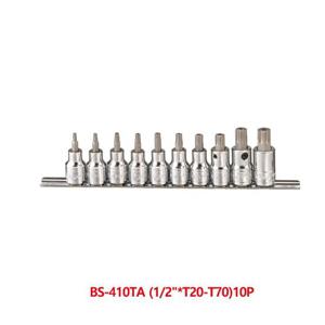 지니어스 1/2in 홀형 별비트소켓 세트10pcs BS_410TA