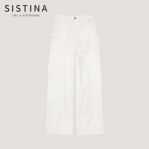 [SISTINA] 인기 포켓 포인트 와이드 데님 팬츠_ASMSLO21020_WH