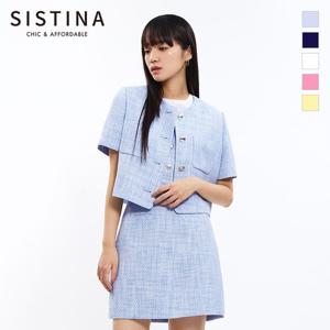 [SISTINA] 인기 트위드 라운드넥 반팔 자켓_AWWJKO21720