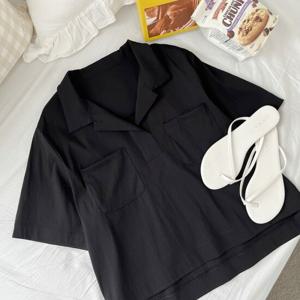 샵앤) 케이 여성 카라 반팔 셔츠 블라우스 JR-WBL-3407-블랙