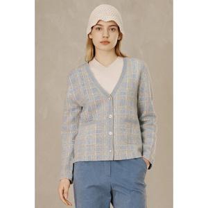 부클레 체크 니트 가디건 [UFI1-KCA155N]