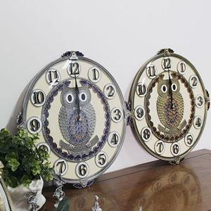 가을낙엽부엉이 0801009 모던 앤틱 무소음 벽시계