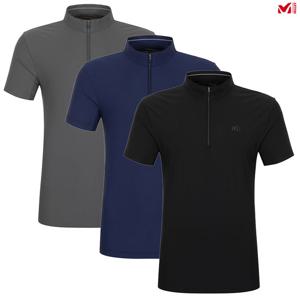 밀레 남자 링로드 트리코트 반팔 집업 티 MXTUT053