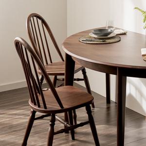 헤이몰리 드숀 반원형 원목 식탁 테이블 1500+아치형의자 2P세트