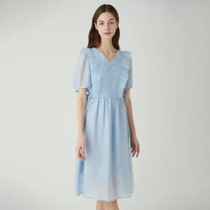 [SATIN] 프릴 허리 스트링 원피스 O242T655