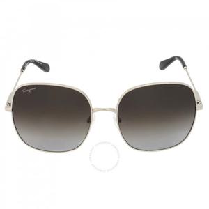살바토레 페라가모 그레이 그라디언트 스퀘어 여성용 선글라스 SF300S 041 59