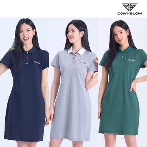 다운블로우 여성 에센셜 카라 반팔 원피스 DBS4O9003W