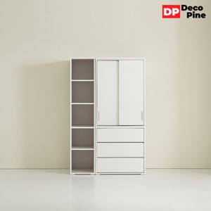 데코파인 필미 슬라이딩 옷장 1200 D세트 선반장 3단 서랍 아이