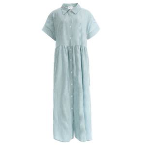 샵앤) 빅사이즈 카라스트라이프 롱원피스RC-WDR-1500-블루그레이